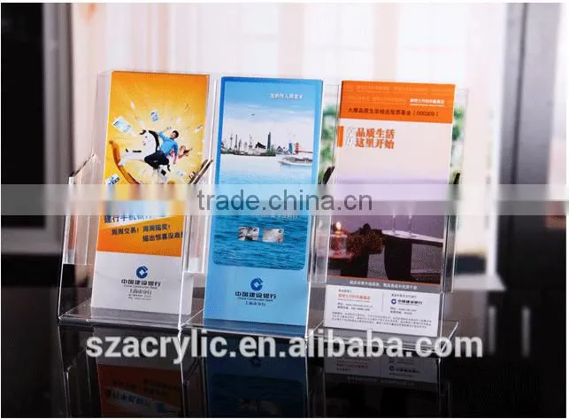 Acrylic A6 folder display rack flyers leaflets holder box brochure display box/holder