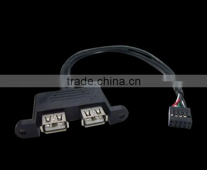 Panel mount Dual Double USB to Housing