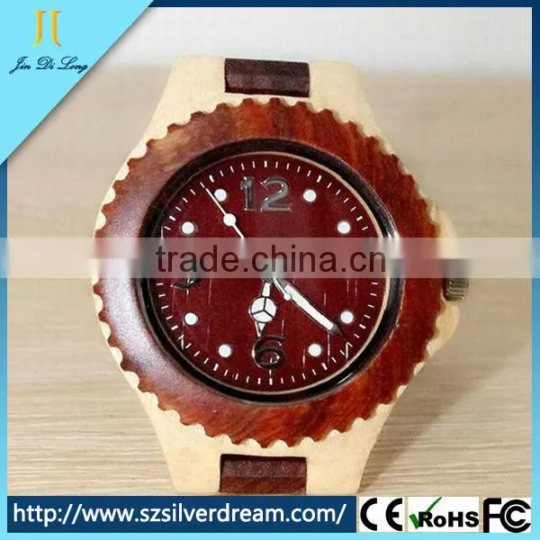 3atm Water Resistant Natural Wood Fashion Quartz Man Waterproof Wood Watch