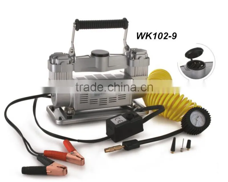 12 volt DC portable portable car tire inflator pump/car tire pump/car mini air compressor