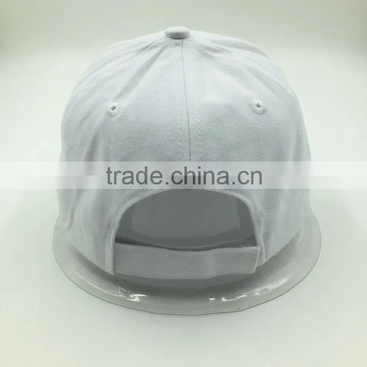 100% Cotton custom design white color baseball cap with Embroidered Logo