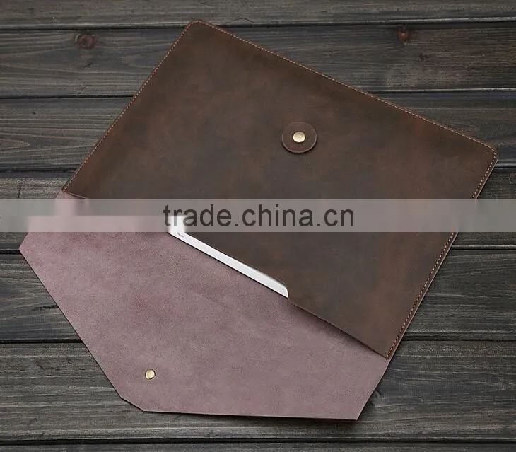 Custom Wholesale Genuine cowhide leather laptop case bag portfolio