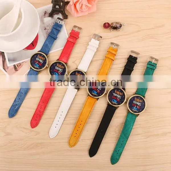New Arrivals Mixed Color Everything Will Be Ok Watch Leather