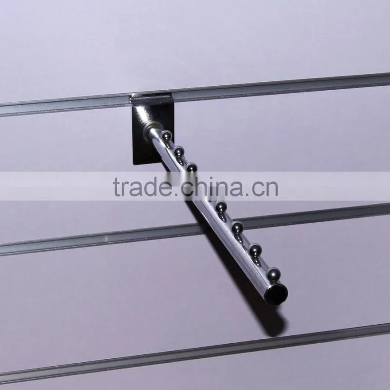 Supermarket wall-mounted Slatwall 11 Ball Sloping Arm
