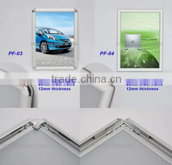 Aluminium snap edge frame sign flip open snap frame wall mounted frames