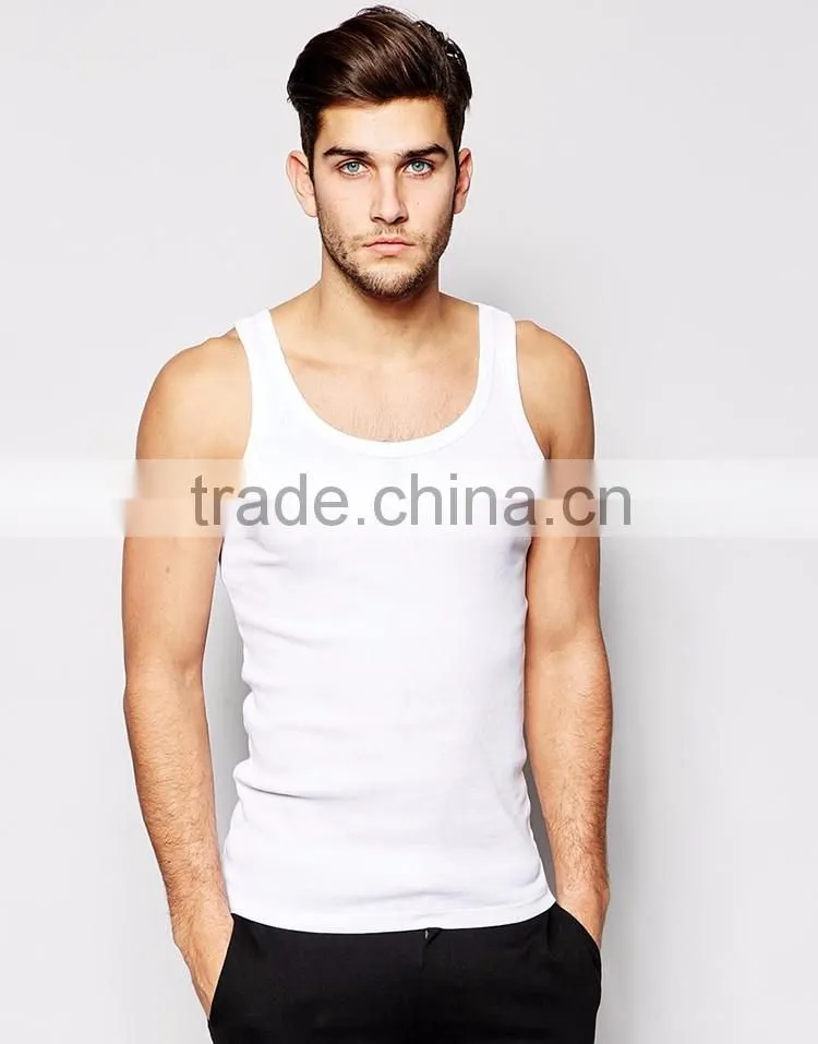Wholesale Cotton White Plain Tank Top Men