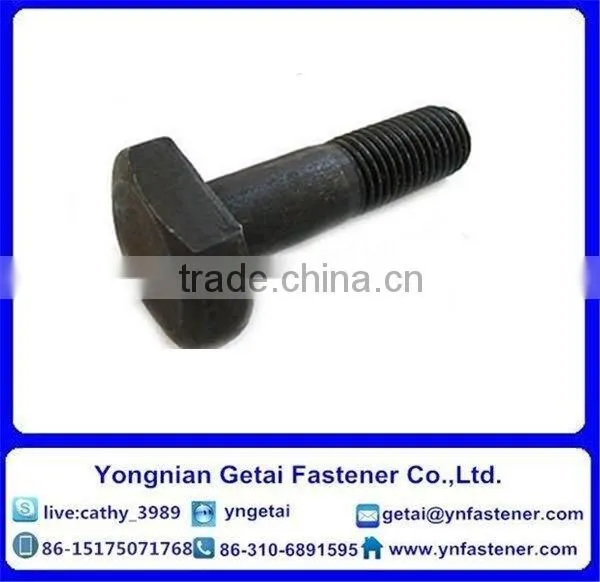 T shape bolts for slot, DIN933/931 H.D.G / Galvanized with black /yellow zinc plated/blue white