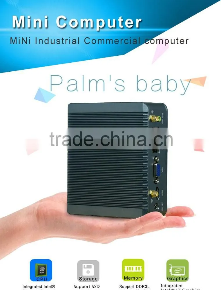 x86 single board computer ultra low power mini pc Win 7/8/10/linux supported