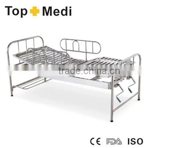 Manual Steel Stainless Bed with Two Functions/Cama de hospital manual de acero