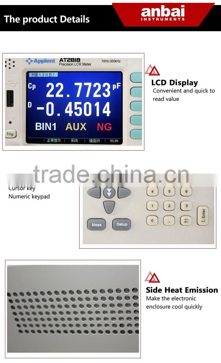 Applent High Precision AT2818 LCR Meter 300kHz LCR Meter