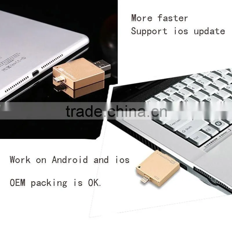 Gold metal material 8gb 16gb 32gb 64gb OTG 2.0 USB Flash drive Memory phone U Disk