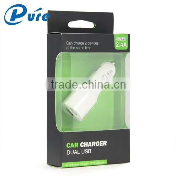 Universal Car Charger 4.8A with intelligent recognition dual usb port car charger for smartphones