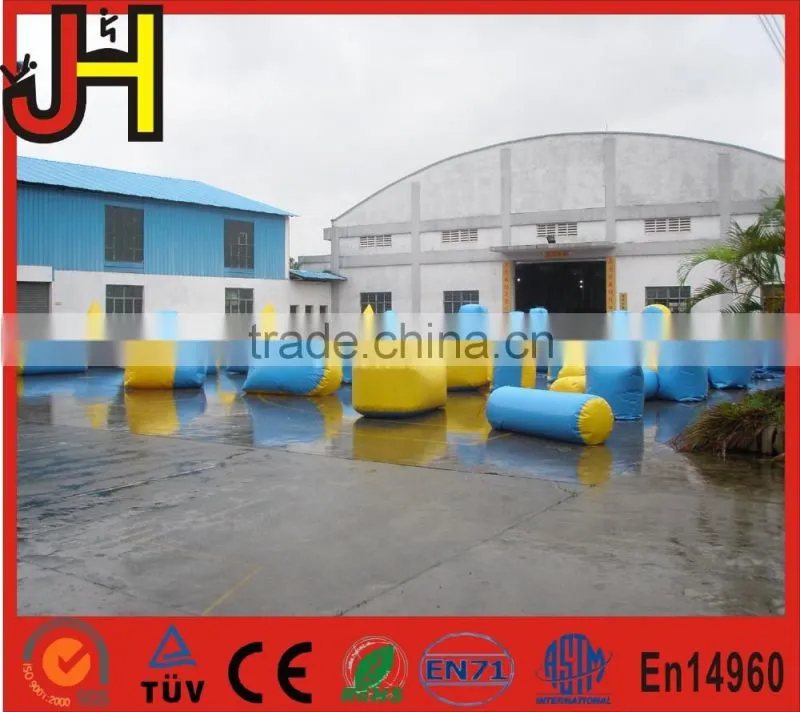 Air tight inflatable paintball barriers, paintball inflatable bunkers, inflatable movable barriers