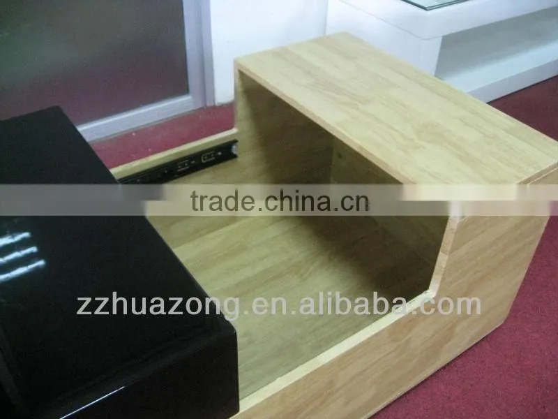 Modern High Gloss Coffee Table With Slidable Top