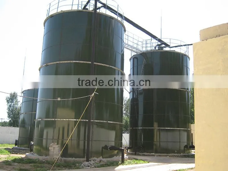 Excellent corrosion resistance glass fused to steel aeration digester tanks with roof