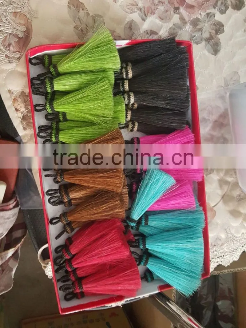 Perfect colorful attractive horse hair tassel made by hand Woven Horsehair Buckle with natural color