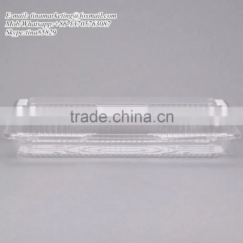 Clear Hinged Plastic Clamshell Food Container, Take Out Packaging Box for Cake, Cookie, Bread, Cheap Price