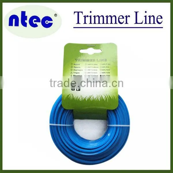 15m blue color card head nylon monofilament trimmer line/brush cutter nylon trimmer line
