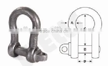 Alloy steel Galvanized Forged Bow Shackle BS3032