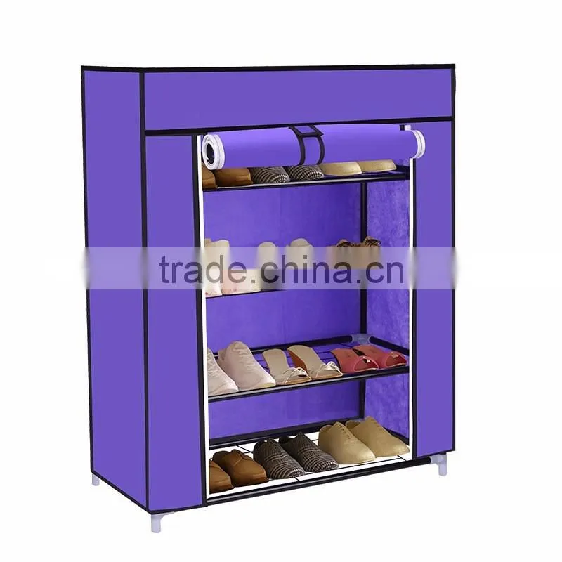 10 TIER CANVAS FABRIC SHOES RACK SHOE STORAGE CABINET RAIL ORGANISER ZIPPER STAND