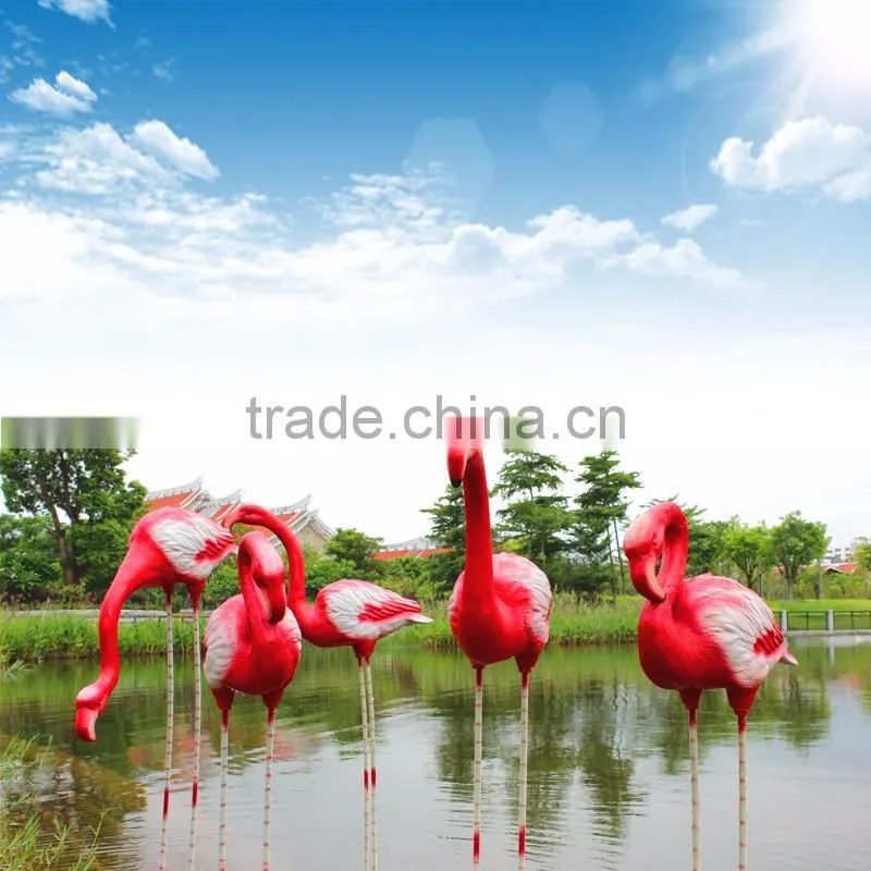 large outdoor garden decoration resin craft fiberglass flamingo statue