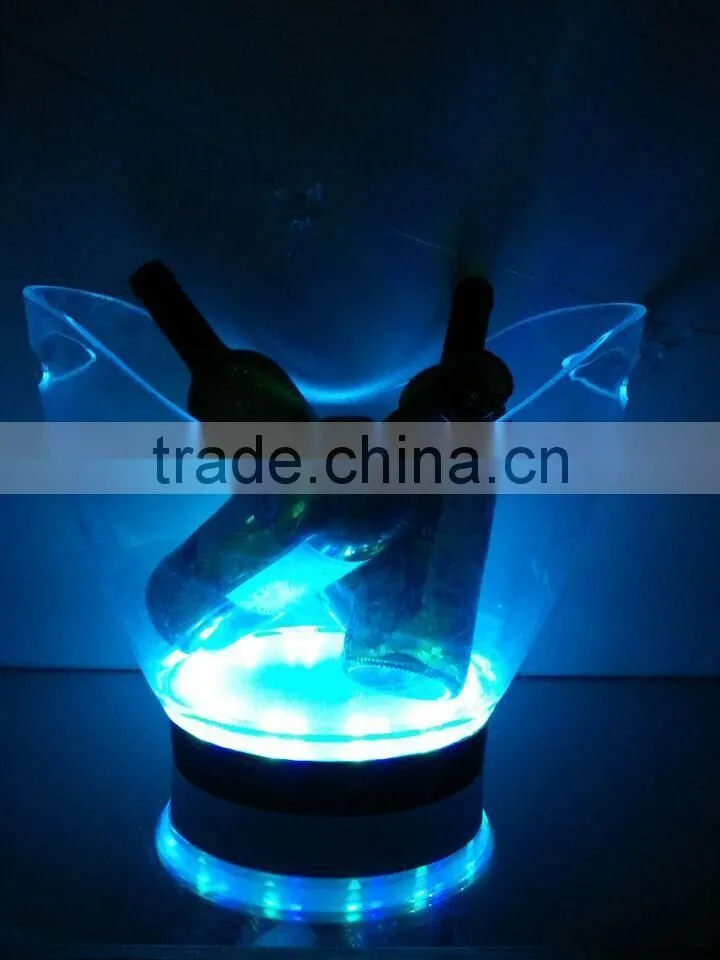 plastic LED 39pcs RBG color changing Barware clear acrylic ice bucket