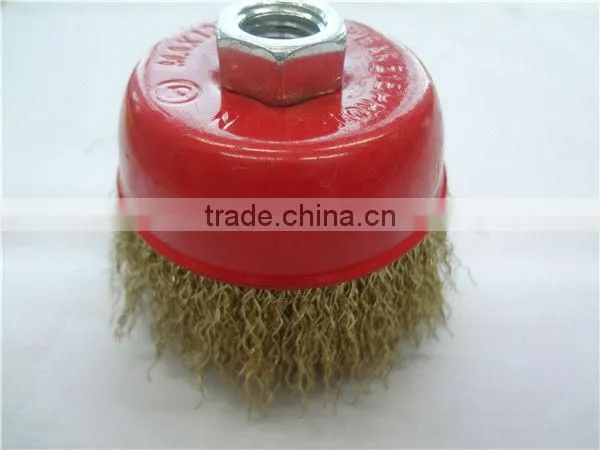 Brass Coated Twist Wire Cup Brush(65mm~150mm)