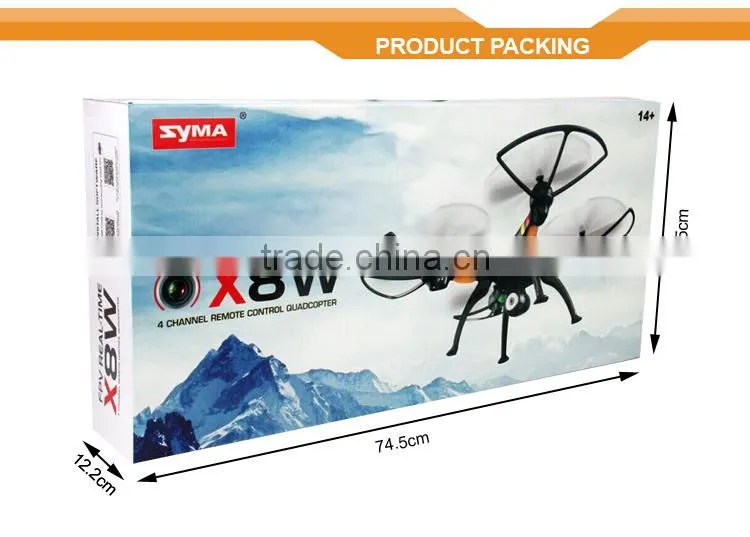 Syma X8W big quadcopter 2.4ghz multicopter 4-axle gyro drone uav rtf ufo with 0.2mp hd camera VS Syma x5c