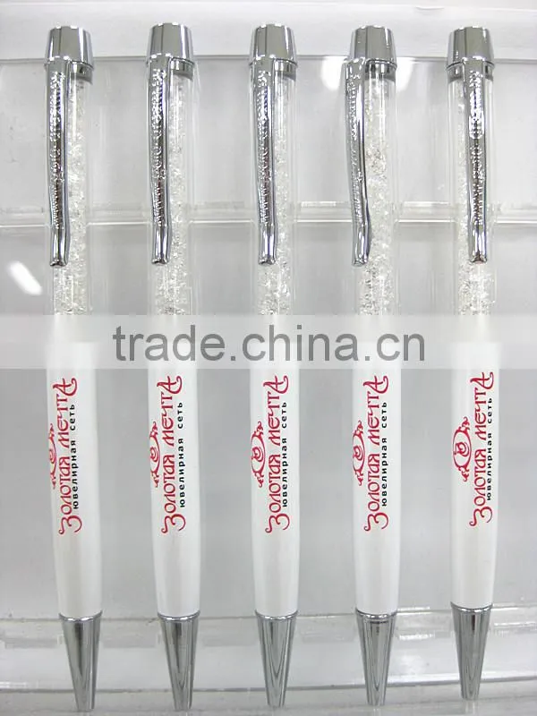 very cheapest !!! metal white jumbo crystal diamond new ball pen/promotional ball pen/shining ball pen
