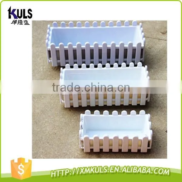 Removable square rectangle plastic garden flower fence pots