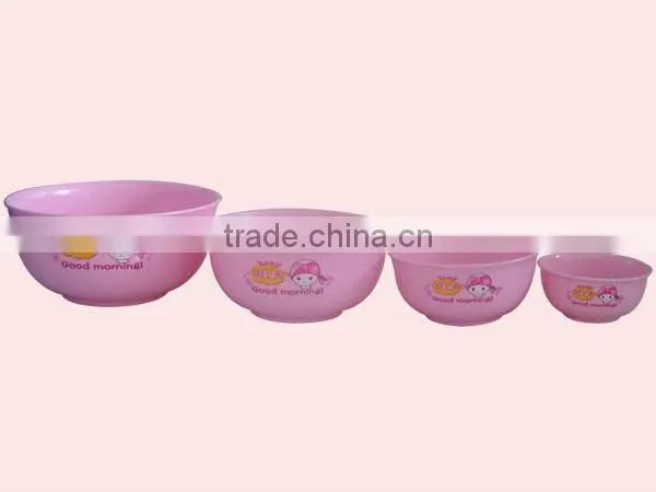 Four-piece Round Type Microwave Safe Plastic Bowl