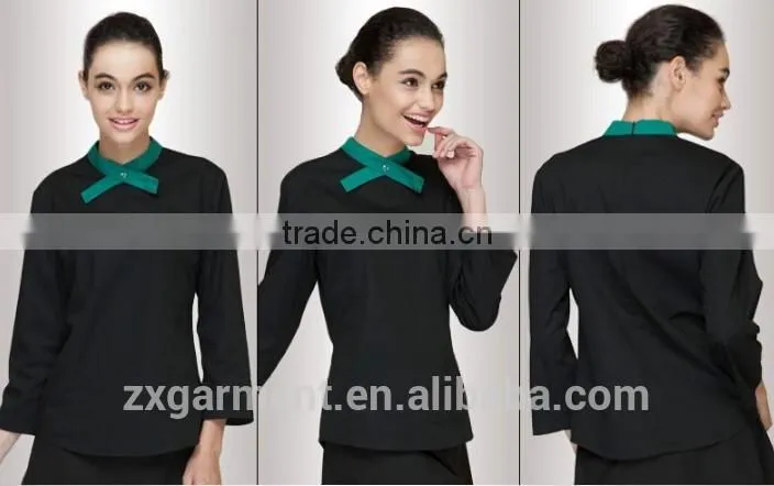 2017 ZX Fashion Design Western Fast food Restaurant Uniform Cheap Price