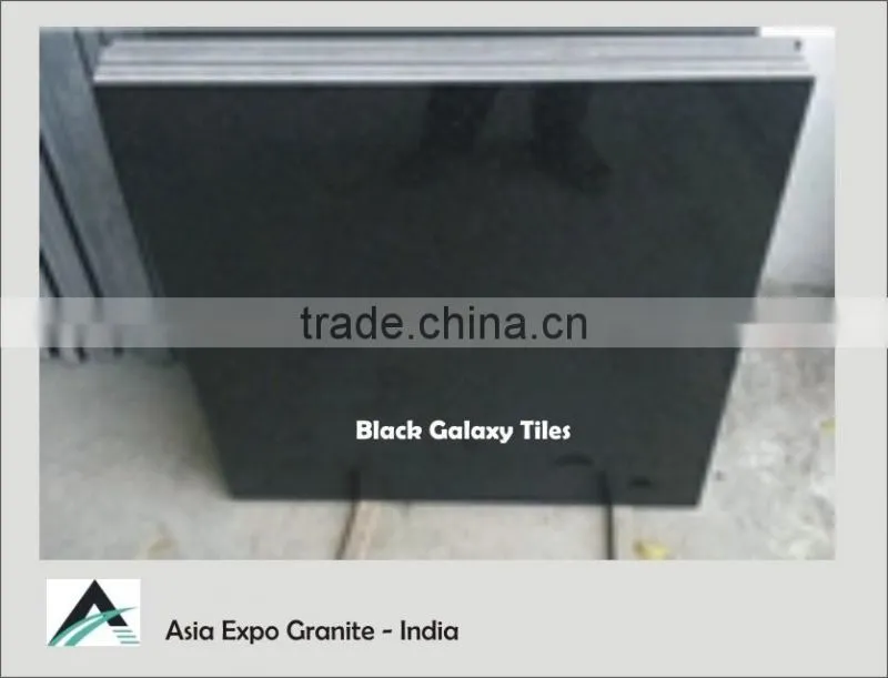 Indian Black Galaxy Granite Slab & Tiles
