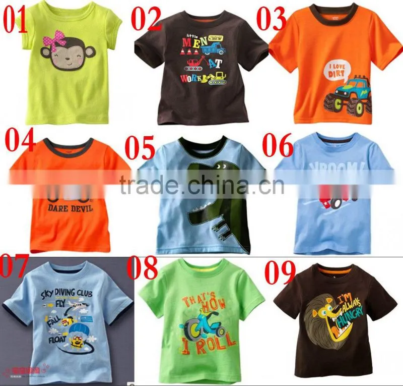 New baby boys summer short sleeve cartoon car designer t shirts kids tops