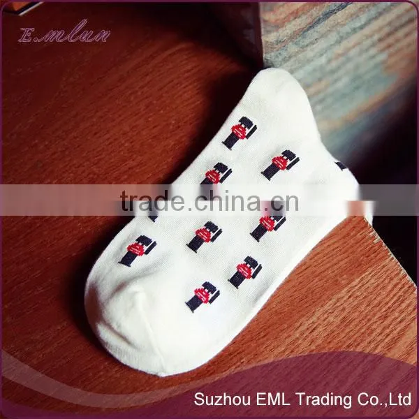 Wholesale fashion soldier cartoon printed boy white socks