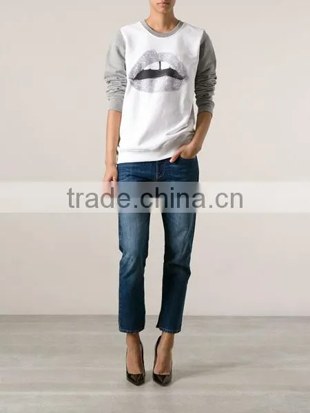 Sexy Design Plain Cotton Grey Sweatshirt/Hoodies