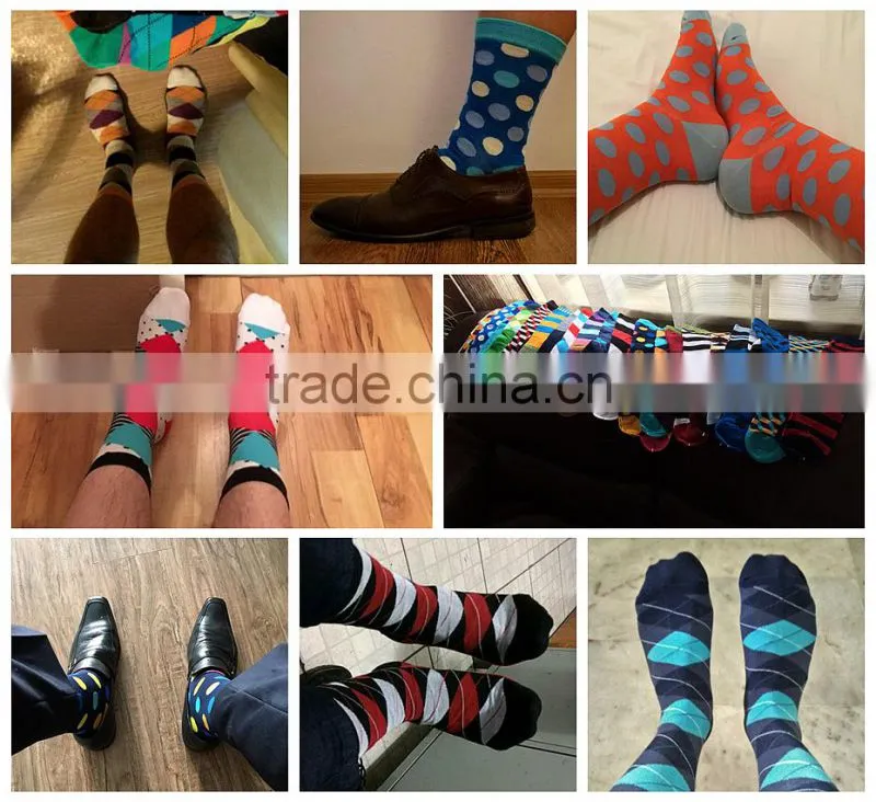 Wholesale diamond combed cotton mens socks