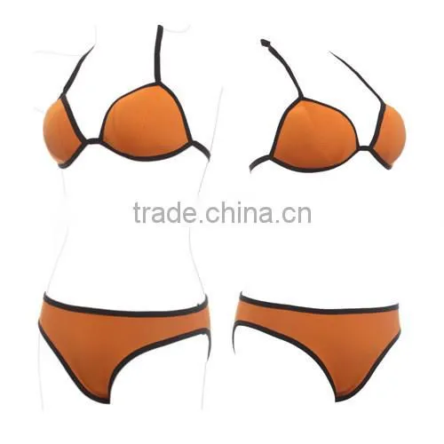 2015 hot sale neoprene fabric girls swimwear