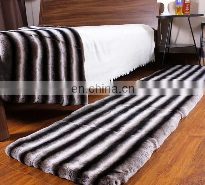 Chinchilla colour rex rabbit fur throw