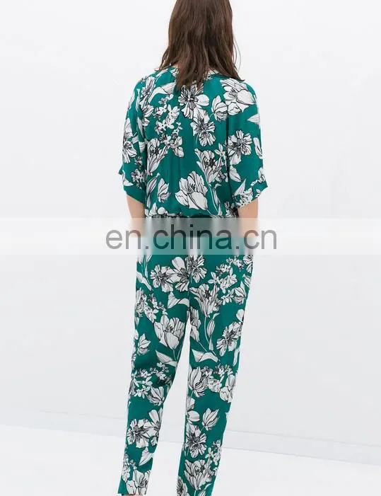 Wholesale Ladies Elegant Long Sleeve Waistband Women Playsuit