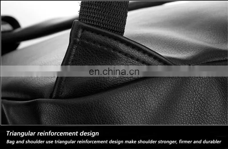 LED flashlight PU leather soft backpack school bags for teenagers