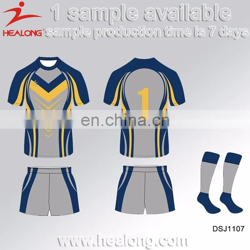 Healong Dye-Sub Digital Sublimation Custom Rugby Singlets