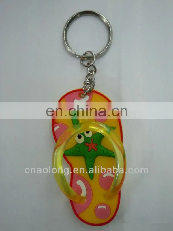 slipper logo custom soft pvc keyring,rubber key chain,plastic keychain