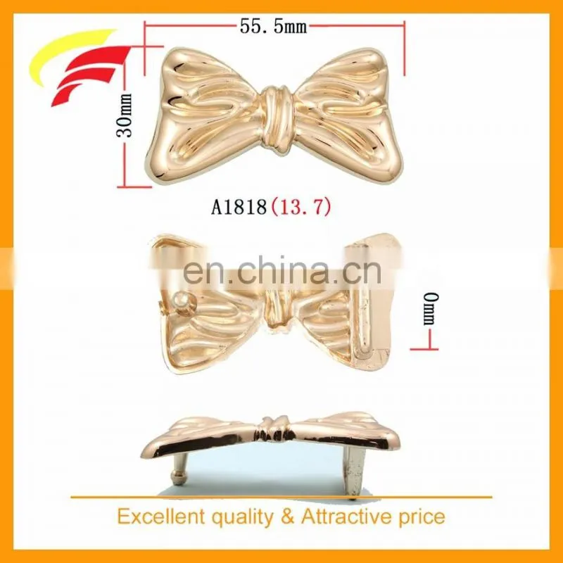 zinc alloy metal butterfly knot shape press clamp belt buckle with custom size