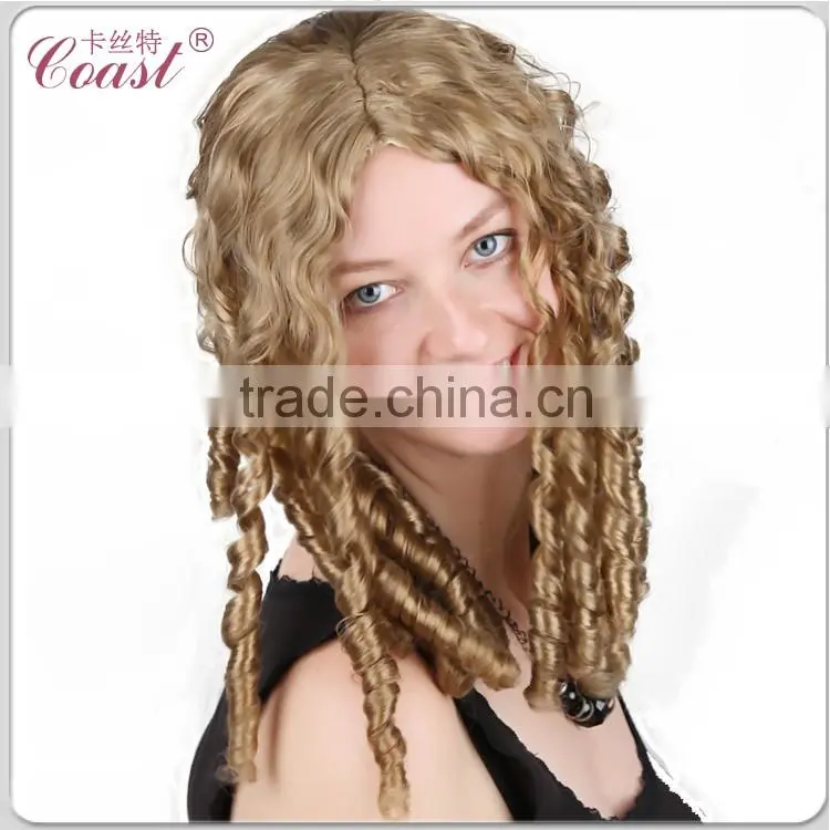 middle parting synthetic wigs curly