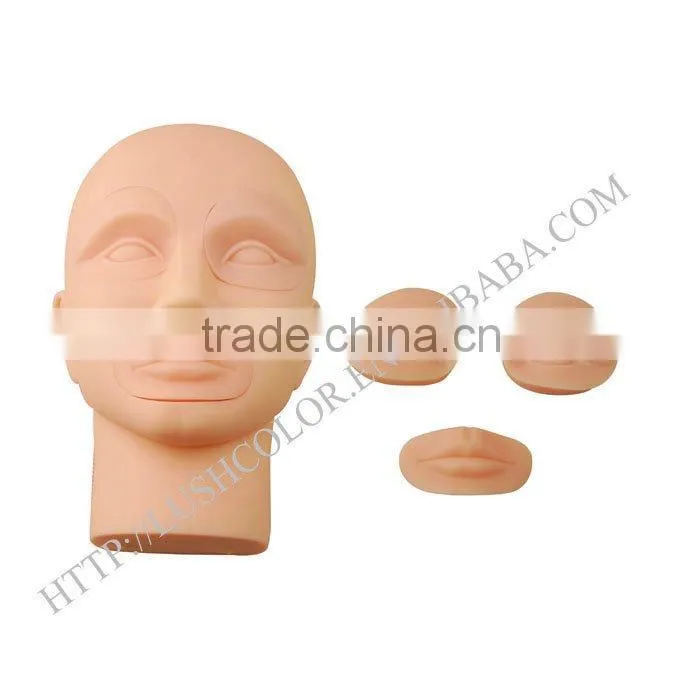 Permanent makeup tattoo practice model head mannequin head