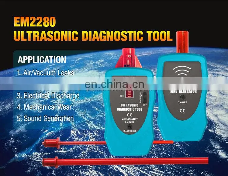 All-Sun EM2280 Ultrasonic Diagnostic Tool Multifunction Leak Detector Gas Liquid Leak Detector Machine Fault Diagnostic Tool