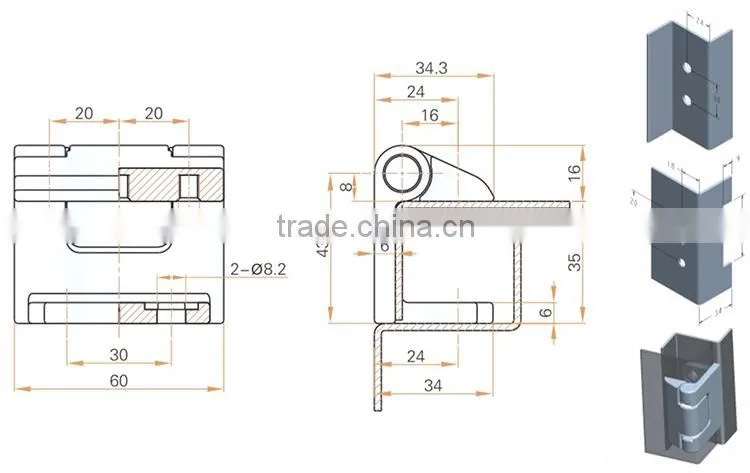 2015 new security hidden Cabinet hinge with CE Rohs certificate