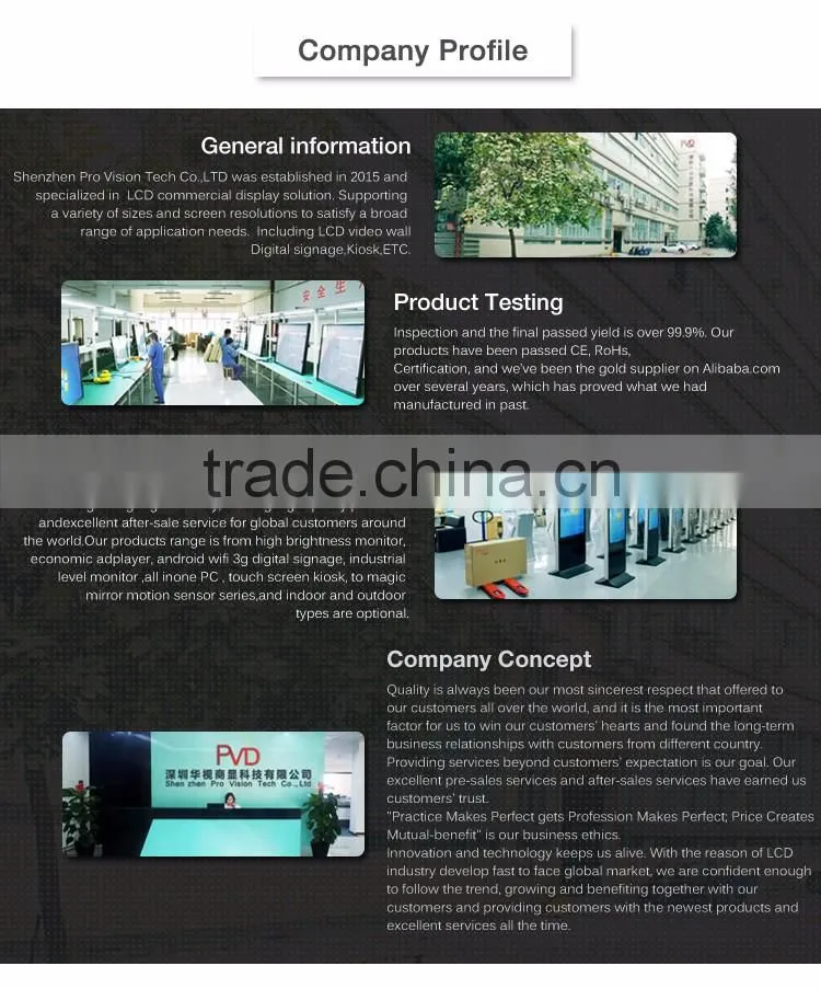 46 inch led advertising Screen Restaruant Menu Board