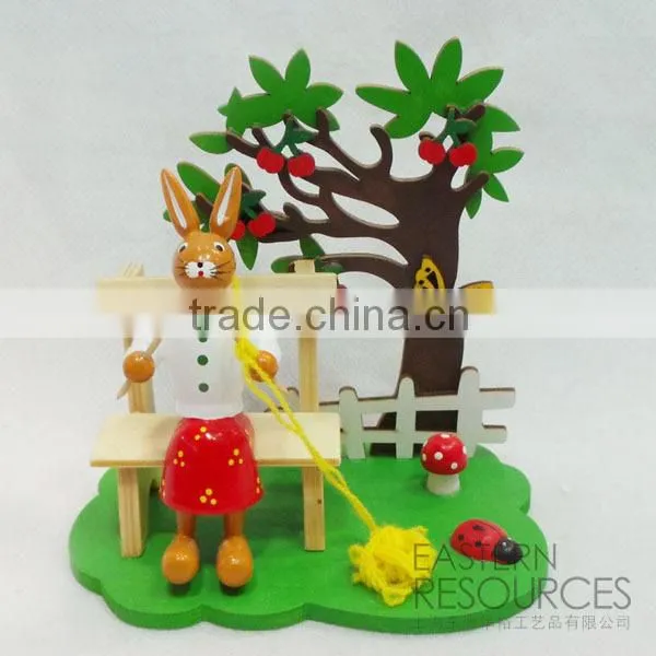 Newest Wooden Rabbit Easter Table Decoration